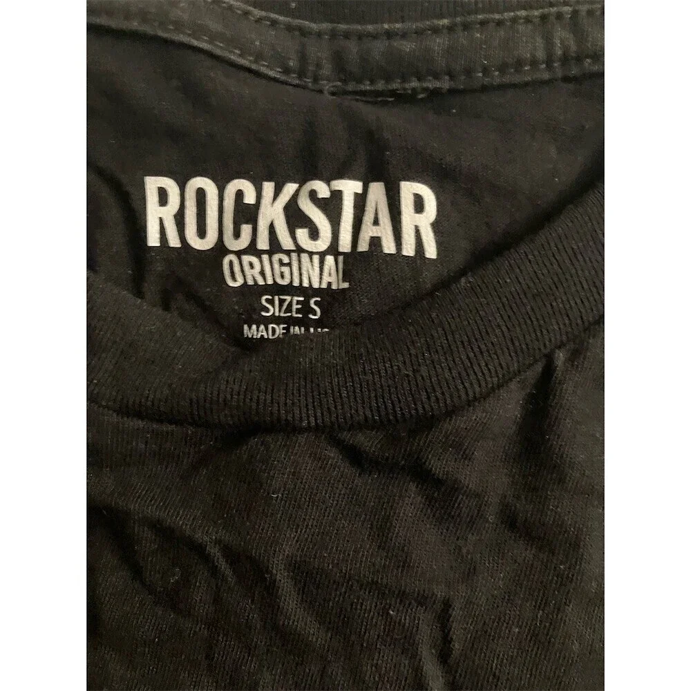 Rockstar Original Men's T-Shirt Size S Black Graphic Back Print Statement - Picture 3 of 3